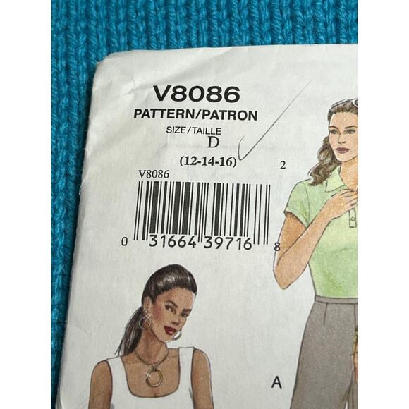 Vogue Pattern 8086 shorts pants capri size 12 14 16 - Picture 2 of 8